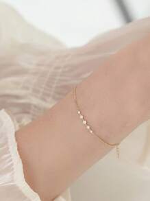1 Pieza Pulsera De Diseño De Drenaje Con Broca De Plata Esterlina S925 Con Estilo Minimalista Y Delicado, Un Accesorio Versátil Para Mujer. Un Regalo Perfecto Para Cumpleaños Y Uso Diario