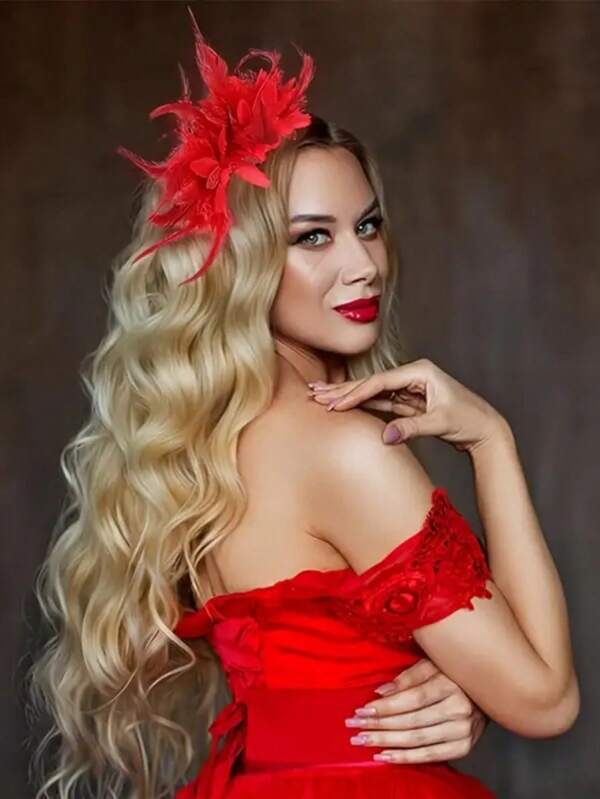 Vintage Feather Flower Bridal Headband – Bohemian Party Hairpiece With Floral Blooms, Dramatic Stage Performance Hair Accessories For Weddings & Retro-Themed Events