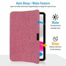 适用于 iPad (A16) 第 11 代 11 英寸 2025/iPad 第 10 代 10.9 英寸 (2022) 的保护壳，超薄支架保护套，带硬质 PC 半透明后壳盖，支持触控笔支架的触控 ID - 查看 2
