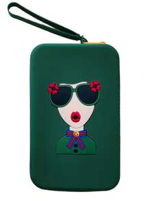 Beautiful Girl Print Silicone Cosmetic Bag, Makeup Brush Clutch Bag, Portable Waterproof Card/Passport Holder, New Style Tote Coin Purse,For Holiday Beach, Bathroom Collection, Bedroom Collection, Large Capacity