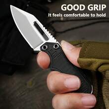 High Quality 5CR13 Steel Solid Spine, FRN Fiberglass Nylon Handle, ABS Fiber-Reinforced Maintenance Sheath, Equipped With Stainless Steel Waist For 360-Degree Rotation, Suitable For Rescue, Adventure, Camping. Gift Survival Tools - màu đen - Xem 9