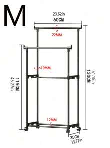 1pc White Rolling Coat Rack - Freestanding Metal And Plastic Clothing Storage Organizer With Multi-Layer Design For Shoes, Hats, And Accessories, Ideal For Home Or Balcony, Holds Up To 7 Pounds, Home Organization | Modern Coat Rack | Durable Construction, Hanging Clothes Organizer, Utility Hooks