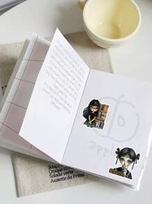 17 pezzi/18 pezzi Adesivi decorativi d'arte, ragazza divertente e vivace con trecce a doppia ciambella/lettrice gotica, adatti per scrapbooking artigianale, album, pianificatore, diario, cancelleria vintage, ideali per ritagli, diari, laptop, progetti fai-da-te