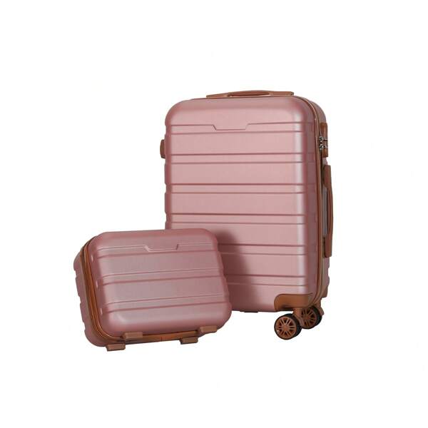 2-Piece Travel Set: A Stylish Makeup Case And Suitcase In 14 Inches And 20 Inches, Equipped With A Combination Lock And Large Capacity, Suitable For Business And Leisure Travel, Unisex, Ideal For Students' Daily Use.