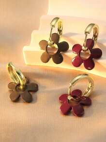 2 pièces Boucles d'oreilles pendantes vintage fleuries, multicolore en émail, convient pour le port quotidien des femmes