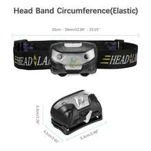 NetHong 2pc Super Bright Waterproof Head Torch Headlight LED USB Rechargeable Headlamp - Black - View 11