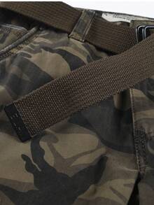 Herren Camouflage Cargo Hosen, Outdoor Sport Militärstil, Neuerscheinung 2025, kostenloser Gürtel, urbaner funktioneller Sport Outdoor, Athleisure Pionier, Straßen-Lässig Urlaub, Allover Camouflage Muster, Multifunktions-Taschen, Taktische Militärqualität