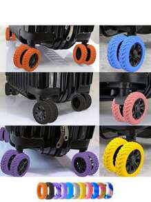 8/16pcs Version Of The Luggage Wheel Protective,Cover Wheel Repair Cover,Back To School Must Haves,Trolley Box Casters,Silent Protective Cover,Corrugated Silicone Wheel Cover, Suitcase Wheel Cover,Pull Bar Suitcase Wheel Cover Cover Noise Foot Cover, Thicker Friction Stronger Shock-Proof Suitcase Wheel Cover, Travel Accessories,Wheelchair Accessories,Luggage,Travel,Holiday Essentials