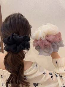 5pcs/3pcs/1pc Classic Black White Brown Large Intestine Headband, Headband, High-End Temperament Headband, Headband, Headband Tie, Black Summer Hair Accessory, Headband, New Style, Suitable For Bag Accessories