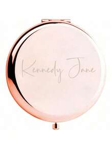 1pc Custom Name Compact Pocket Makeup Folding Mirror Graduation Gift Sister Friends Bridesmaid Party Gift Birthday Gift Gift, Waterproof, Compact Exquisite, Stylish, Fashionable, Modern, Contracted Custom, Personalized, Unique Ideal Gifts For Him Her,Vacay Vibes
