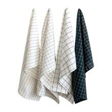 1pc/2pcs/4pcs Black Rectangle (15.75*23.62 Inches) Kitchen Towel, Tea Towel, Dining Cloth Set, Simple Jacquard Striped Plaid Pattern, Large Size Multi-Purpose Kitchen Cloth, Can Be Used As Napkin, Hot Pad, Dish Cloth, Cover Cloth, Suitable For All Seasons