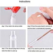 4-5pcs 10ml Airless Lotion Pump Bottles, Travel Size Cosmetic Containers For DIY Foundation, Cosmetics, Gel, Essence, Toner, Moisturizer, Refillable