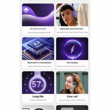 JBL JBL TUNE520BT Bluetooth Wireless Over-Ear Headphones, Noise-Proof, 57 Hour Battery Life, Bluetooth 5.3, Purple