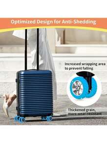 8/16pcs Version Of The Luggage Wheel Protective,Cover Wheel Repair Cover,Back To School Must Haves,Trolley Box Casters,Silent Protective Cover,Corrugated Silicone Wheel Cover, Suitcase Wheel Cover,Pull Bar Suitcase Wheel Cover Cover Noise Foot Cover, Thicker Friction Stronger Shock-Proof Suitcase Wheel Cover, Travel Accessories,Wheelchair Accessories,Luggage,Travel,Holiday Essentials