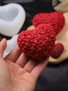 DIY Floral Heart-Shaped Silicone Candle Mold - For Home Decor, Plaster