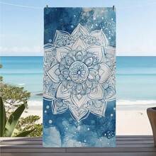 1 PC Geometric Patterns Ultra-Fine Fiber Magnetic Fixed Beach Towel, Fast Drying Super Absorbent Lightweight Travel Towel, Multi-Color Printed Swimming Towel, Camping Towel, Swimming Pool, Water Sports, Yoga, Gym, Backpack