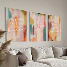 1 pieza Decoración cristiana enmarcada, lienzo de arte de pared con escritura, póster de pintura decoración de pared para dormitorio, sala de estar, obra de arte de pintura de pared