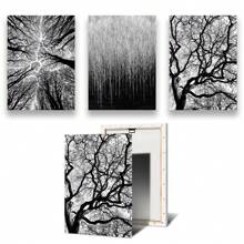 1 Stück/3 Stück Wandkunst Poster Pflanzen Teil Schwarz-Weiß Wald Poster Poster Kunst Bar Wohnzimmer Möbel Dekoration Ohne Rahmen/Mit Rahmen Leinwandkunst