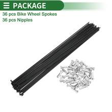 Bicycle Spokes Carbon Steel Bike Spoke With Nipples For Most Bicycle - 黑色 287mm 14G 36件碳鋼 - 查看 4