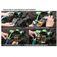 1pc 8-In-1 Outdoor Horse/Dog Washer And Garden Hose Nozzle - Perfect For Pet Baths, Watering Flowers, And Washing Cars