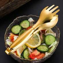 1pc Stainless Steel Thicker Serving Tong For Toast, Grilled Meat And Food