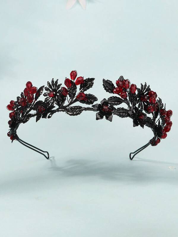 1pc Elegant & Romantic Floral Design Bridal Crown Headdress, Wedding Ceremony, Birthday Party, Festival Decoration