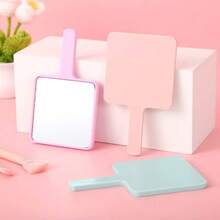 1pc Minimalist Aesthetic Hand Held Plastic Mirror, 4.334" X 2.561", Princess Vanity Mirror For Wedding, Party, Evening, Stage, DIY Painting On Back, Makeup Mirror For Home & Travel,Makeup,Cheap,Room Decor,Vanity,Travel,Bedroom,Makeup Accessories,Mirror,Vanity Mirror,Mini Mirror,Compact Mirror,Mirror Small,Hand Mirror