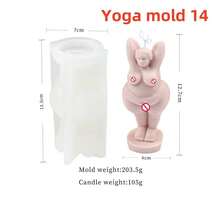 3D Yoga Pose Plump Women Candle Silicone Mold Body Soy Wax Statue Plaster Tool DIY Handmade Soap Tool Perfect For Home Decor And Gift Fragrance Diffuser Silicone Mold - White - View 12