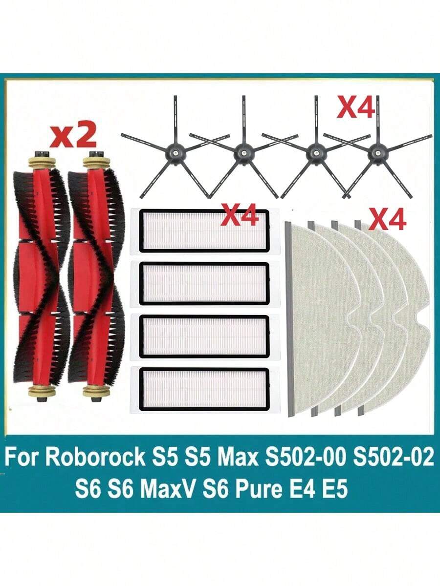 For Roborock S5 S50 S51 S55 S6 S60 S6 Pure S6 Maxv S5 Max Vacuum Cleaner Accessories HEPA Filter Mop Cloth Side Main Brush Side Brush Spare Parts