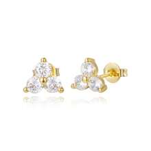 TUANZISP 22pcs Set Women's Gold Plated Copper Stud Earrings With Zirconia, Butterfly, Heart, Star, Crown, Snowflake, Geometric Designs, Versatile Fashion Jewelry, Elegant Vintage Luxury Gift For Women
