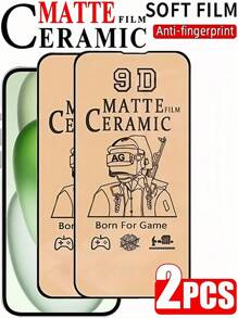 2 piezas de protector de pantalla de cerámica mate compatible con modelos de /Galaxy/Poco/Redmi/Honor, regalo para cumpleaños, familia y amigos, protector de pantalla de teléfono, accesorios de teléfono a prueba de agua, a prueba de golpes, anti-caída, resistente a los arañazos y antihuellas dactilares de cobertura completa