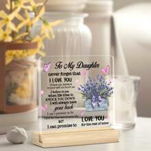 1 pièce Plaque acrylique avec citation inspirante sur support en bois - Cadeau du cœur pour la fille de la part de la mère ou du père, décoration émotionnelle pour la maison ou le bureau, parfait pour la remise des diplômes, l'anniversaire, Noël