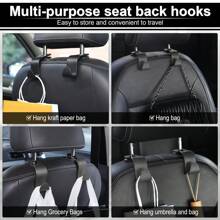 2 pièces Crochet de support de repose-tête de voiture, crochet de siège auto pour rangement et organisation des sacs à main, manteaux, parapluies, sacs d'épicerie. Accessoires d'intérieur, organisateur de rangement pour femmes, indispensables de voyage