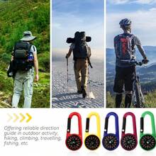 多功能户外塑料登山扣指南针，指南针钥匙扣，适合露营、徒步旅行 - 彩色 - 查看 8