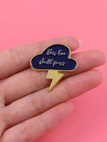 1pc Storm Cloud & Lightning Brooch Pin, Accessory - A - View 1