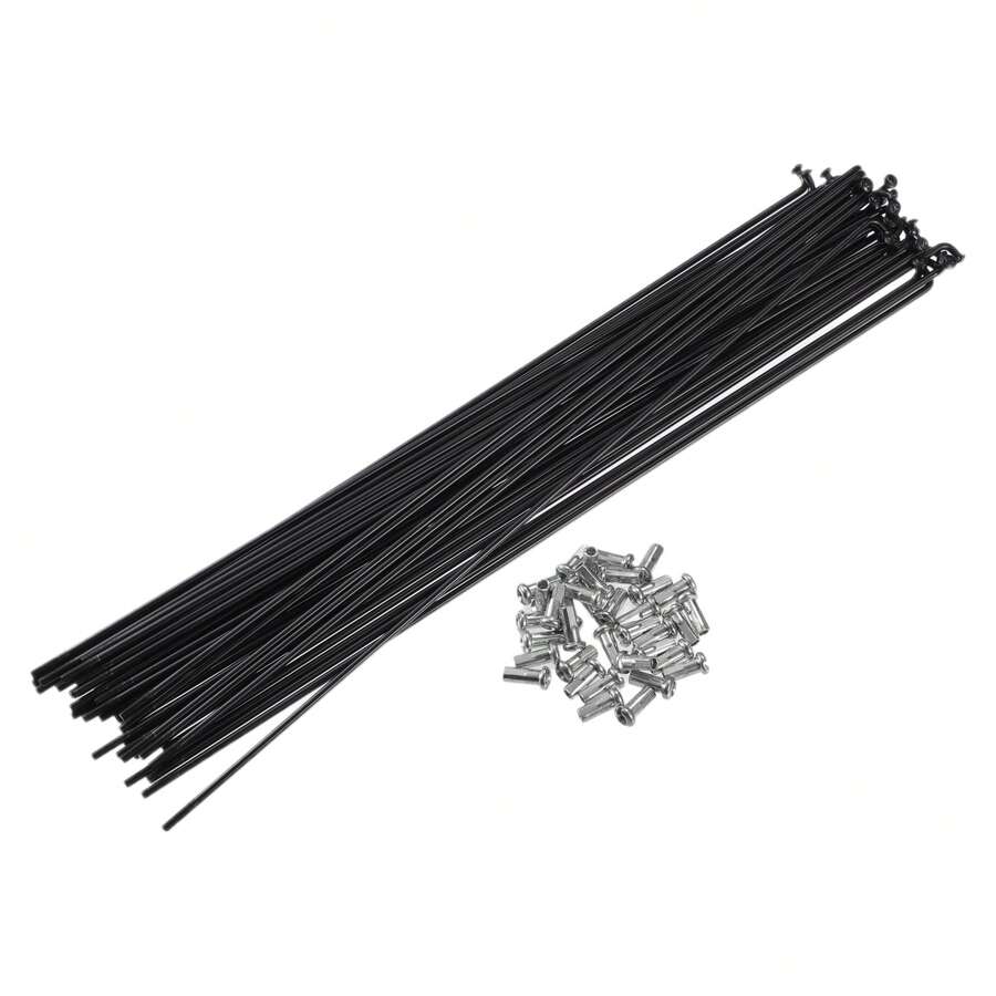 Bicycle Spokes Steel Bike Spoke With Nipples For Most Bicycle - 黑色 260mm 13G 36件鋼 - 查看 1
