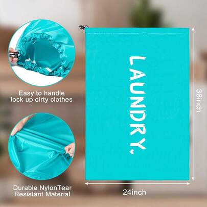 2 Packs XL Travel Laundry Bag, Machine Washable Dirty Clothes Organizer With Drawstring,Large Enough To Hold 4 Loads Of Laundry, Easy Fit A Laundry Hamper Or Basket Travel Essentials 24" X 36"
