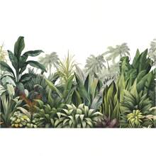 2PCS Tropical Green Plants Wall Stickers, Green Leaves Wall Decals Peel And Stick Home Wall Art Decor Wallpaper For Office Bedroom Living Room TV Sofa Background Decoration DIY Wall Decor Art Sticker Room Decor Personalised Stickers