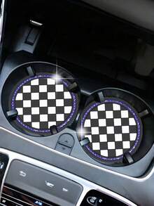 2 bucăți subțire pentru pahare pentru mașină, set de tampoane din cauciuc cu stras moale, rotund, auto, accesorii pentru interiorul mașinii, suport pentru pahare, suport universal pentru pahare, auto antiderapant, încorporat în ornamente.