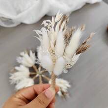 1/2/3/4/5/6/9/12 件波西米亚风干花花束迷你婚礼手工干花花瓶装饰工艺品 DIY 照片胸花男士花卉植物花伴娘儿童礼物生日装饰，秋季装饰，秋季