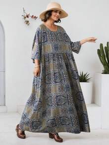 2026年中国春节上衣，妈妈度假连衣裙，夏季女士波西米亚休闲度假沙滩裙，上衣，大码连衣裙，睡衣内搭