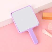 1pc Minimalist Aesthetic Hand Held Plastic Mirror, 4.334" X 2.561", Princess Vanity Mirror For Wedding, Party, Evening, Stage, DIY Painting On Back, Makeup Mirror For Home & Travel,Makeup,Cheap,Room Decor,Vanity,Travel,Bedroom,Makeup Accessories,Mirror,Vanity Mirror,Mini Mirror,Compact Mirror,Mirror Small,Hand Mirror