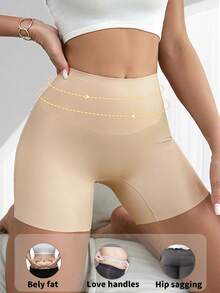 Sömlösa shapingtrosor för kvinnor, shapewear-shorts med foder, trosor för magkontroll och rumplyftande - Aprikos - Visa 4