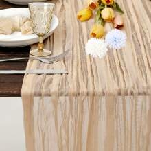 Cheesecloth Table Runner, Suitable For Bridal Shower Decorations, Weddings, Thanksgiving, Christmas, And Birthday Celebrations. Cheesecloth Spring Table Runner For Shower Bridal Wedding Decoration Gauze Rustic Table Runner For Party First Communion Centerpiece Engagement.