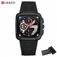 Curren CURREN Top Brand Men's Watches Luxury Square Quartz Wrist Watch Original Waterproof Luminous Chronograph Watch For Men Relogio