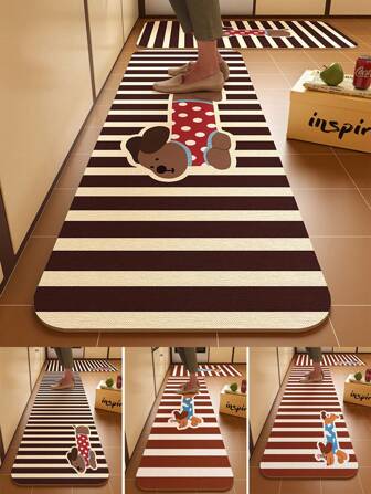 1PC Sausage Dog Kitchen Floor Mat, Door Dirt Resistant Household Diatomaceous Earth Floor Mat, Absorbent Quick Drying Anti Slip Mat, Suitable For Use In Kitchens And Bedrooms