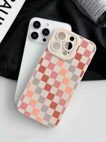 棋盘格手机壳，棋盘格手机壳，360度全方位保护，镜头保护，磨砂TPU手机壳，兼容和Galaxy，16、16 Pro Max、16 Pro、16 Plus，手机壳，17 Pro Max手机壳，保护套，可爱手机壳，国际版，非国内版 - 彩色 - 查看 3