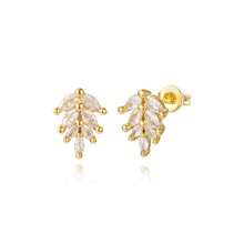 TUANZISP 22pcs Set Women's Gold Plated Copper Stud Earrings With Zirconia, Butterfly, Heart, Star, Crown, Snowflake, Geometric Designs, Versatile Fashion Jewelry, Elegant Vintage Luxury Gift For Women