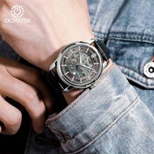 OCHSTIN Fashion Men's Watch Mechanical Luxury Automatic Wristwatch For Man Skeleton Transparent Leather Waterproof Male Clock - one-size - View 10