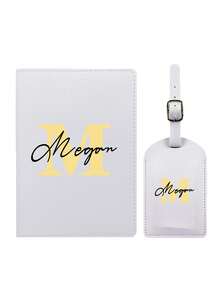 2Pcs/Set Personalized Passport Holder And Luggage Tag Set – Custom Travel Accessories With Initial And Name Custom Passport Holder, Luggage Tag Set, Travel Wallet Gift, Personalized Travel Set, Custom Initial Name, Couple Travel Gifts, Leather Travel Case, Monogram Passport Cover, Unique Travel Accessories – Gift For Women, Men, Couples, Travelers - Multicolor - View 5